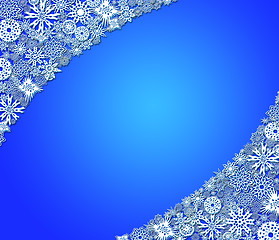 Image showing pattern from snowflakes for holiday on the blue