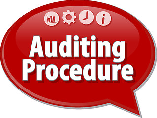 Image showing Auditing Procedure Finance Business term speech bubble illustrat