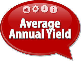 Image showing Average Annual Yield Business term speech bubble illustration