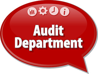 Image showing Audit Department Finance Business term speech bubble illustratio