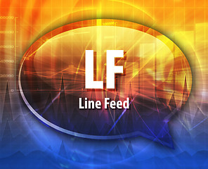 Image showing LF acronym definition speech bubble illustration