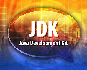 Image showing JDK acronym definition speech bubble illustration