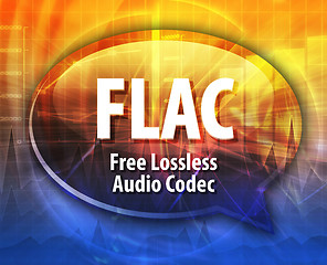 Image showing FLAC acronym definition speech bubble illustration