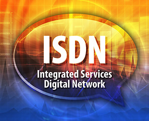 Image showing ISDN acronym definition speech bubble illustration
