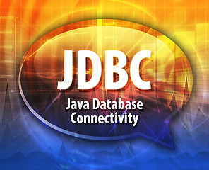 Image showing JDBC acronym definition speech bubble illustration