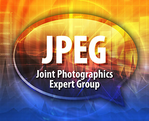 Image showing JPEG acronym definition speech bubble illustration