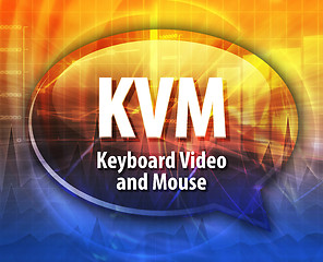 Image showing KVM acronym definition speech bubble illustration