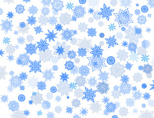 Image showing blue snowflakes on the white background