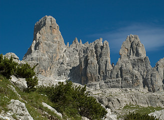 Image showing Rock tower, Brenta Group, Dolomiti, Italy
