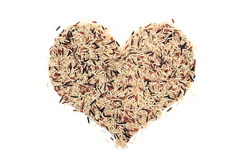 Image showing Wild rice in a heart shape