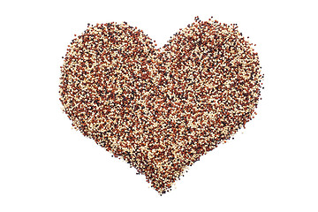 Image showing Mixed quinoa in a heart shape