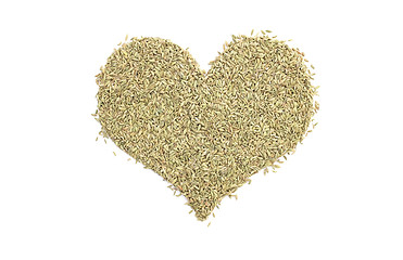 Image showing Fennel seeds in a heart shape