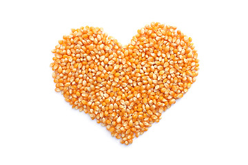 Image showing Popcorn maize in a heart shape