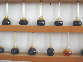 Image showing sample of oil in the flasks