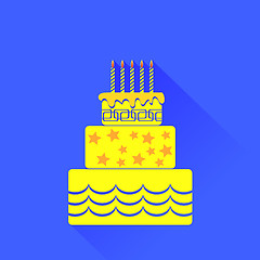 Image showing Yellow Birthday Cake Icon
