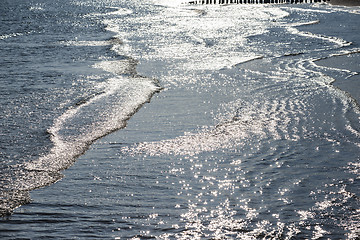 Image showing Baltic Sea in Poland, beach of Ustka during sunrise