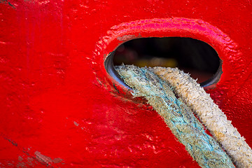 Image showing mooring line of a trawler