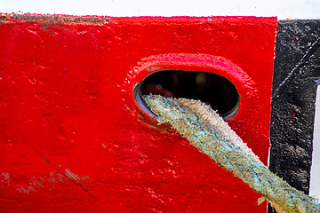 Image showing mooring line of a trawler