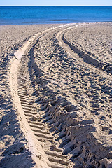 Image showing Beach with tracks