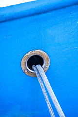 Image showing mooring line of a trawler