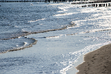 Image showing Baltic Sea in Poland, beach of Ustka during sunrise