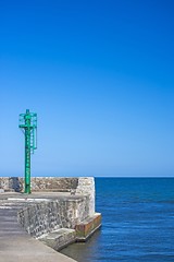 Image showing Baltic Sea, entrance of the seaport of Ustka, Poland