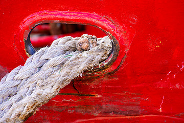 Image showing mooring line of a trawler