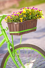 Image showing bicycle with flowers