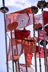 Image showing Surface marker buoys of a fishing cutter