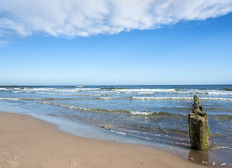 Image showing beach of Baltic Sea, Poland with groins