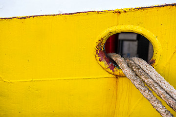 Image showing mooring line of a trawler