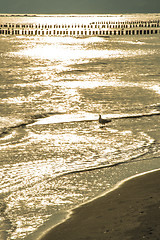 Image showing Baltic Sea in Poland, beach of Ustka during sunrise