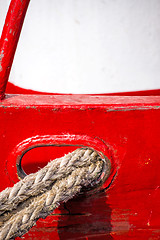 Image showing Mooring line of a trawler