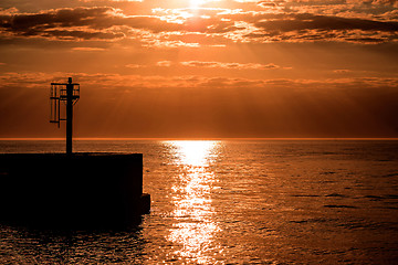 Image showing sunset over the Baltic Sea