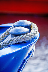 Image showing Mooring line of a trawler