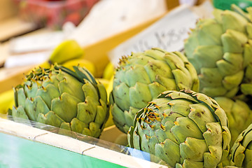 Image showing artichoke  at a farmer market in France