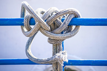 Image showing Mooring line of a trawler