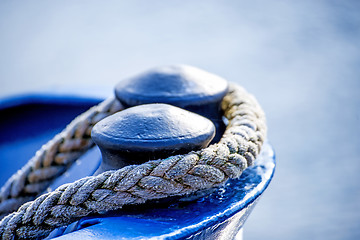 Image showing Mooring line of a trawler