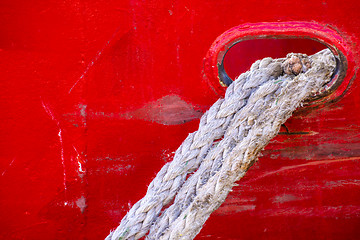 Image showing mooring line of a trawler