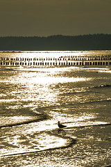 Image showing Baltic Sea in Poland, beach of Ustka during sunrise