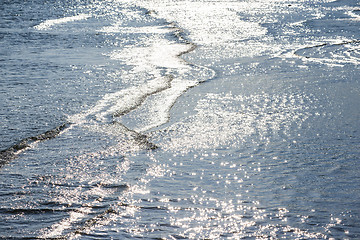 Image showing Sunrise over the Baltic Sea with groins