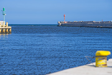 Image showing Seaport of Ustka,entrance to the port