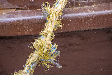 Image showing Mooring line of a trawler