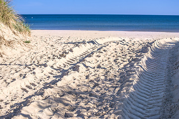 Image showing Beach with tracks