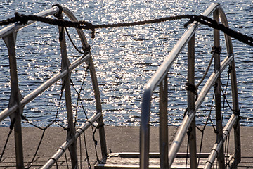 Image showing Gangway in a port