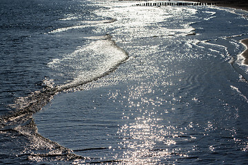 Image showing Baltic Sea in Poland, beach of Ustka during sunrise