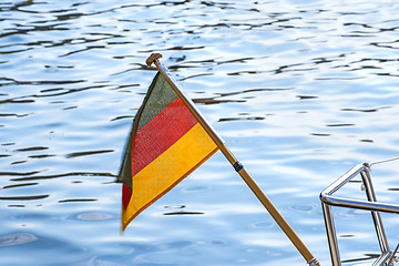 Image showing Flag of Germany at a sailing boat