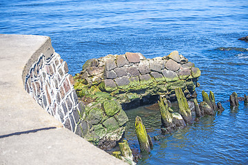 Image showing Ustka with old stones and walls of the second world war