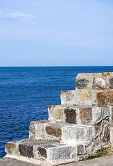 Image showing Baltic Sea, mole of seaport of Ustka, Poland