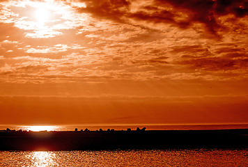 Image showing sunset over the Baltic Sea